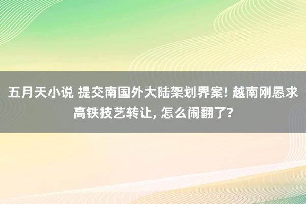 五月天小说 提交南国外大陆架划界案! 越南刚恳求高铁技艺转让， 怎么闹翻了?