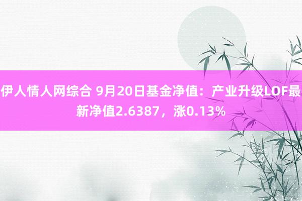 伊人情人网综合 9月20日基金净值：产业升级LOF最新净值2.6387，涨0.13%