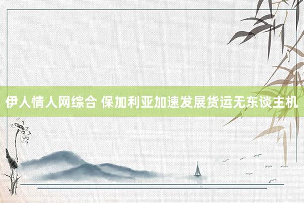 伊人情人网综合 保加利亚加速发展货运无东谈主机