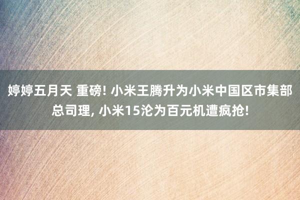 婷婷五月天 重磅! 小米王腾升为小米中国区市集部总司理， 小米15沦为百元机遭疯抢!