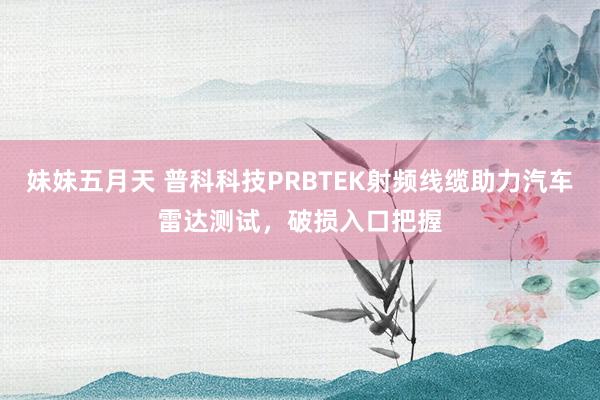 妹妹五月天 普科科技PRBTEK射频线缆助力汽车雷达测试，破损入口把握