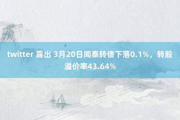 twitter 露出 3月20日闻泰转债下落0.1%,转股溢价率43.64%
