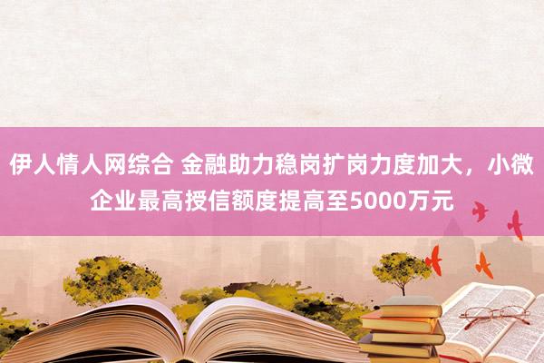伊人情人网综合 金融助力稳岗扩岗力度加大，小微企业最高授信额度提高至5000万元
