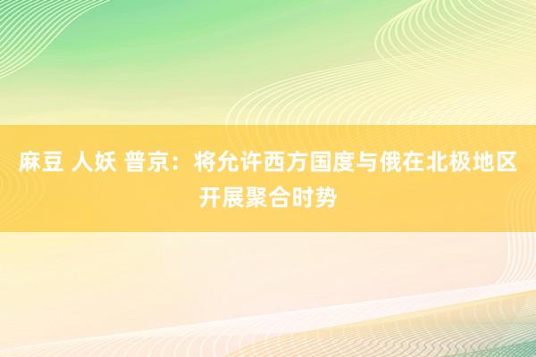 麻豆 人妖 普京：将允许西方国度与俄在北极地区开展聚合时势