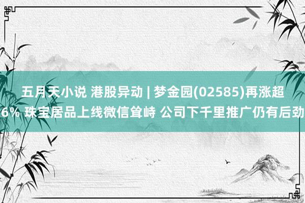 五月天小说 港股异动 | 梦金园(02585)再涨超6% 珠宝居品上线微信耸峙 公司下千里推广仍有后劲