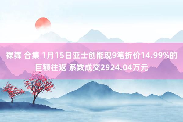 裸舞 合集 1月15日亚士创能现9笔折价14.99%的巨额往返 系数成交2924.04万元