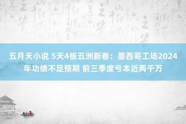 五月天小说 5天4板五洲新春：墨西哥工场2024年功绩不足预期 前三季度亏本近两千万