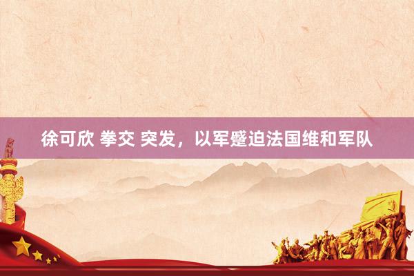徐可欣 拳交 突发，以军蹙迫法国维和军队