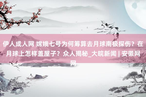 伊人成人网 嫦娥七号为何筹算去月球南极探伤？在月球上怎样盖屋子？众人揭秘_大皖新闻 | 安徽网
