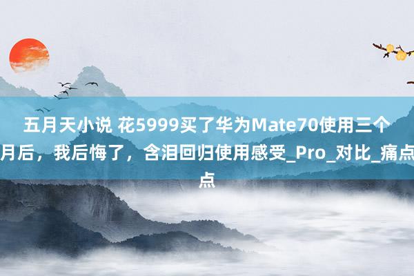 五月天小说 花5999买了华为Mate70使用三个月后，我后悔了，含泪回归使用感受_Pro_对比_痛点
