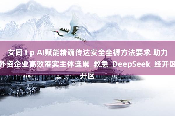 女同 t p AI赋能精确传达安全坐褥方法要求 助力外资企业高效落实主体连累_救急_DeepSeek_经开区
