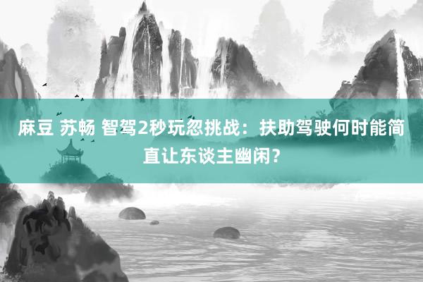 麻豆 苏畅 智驾2秒玩忽挑战：扶助驾驶何时能简直让东谈主幽闲？