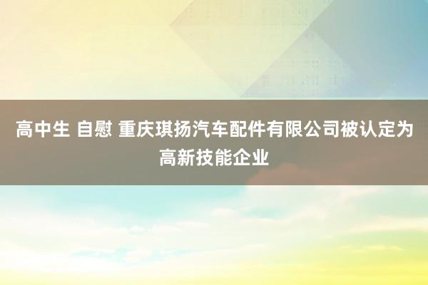 高中生 自慰 重庆琪扬汽车配件有限公司被认定为高新技能企业