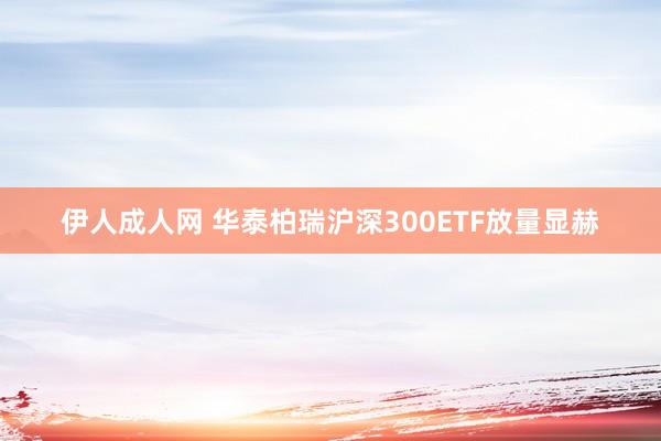 伊人成人网 华泰柏瑞沪深300ETF放量显赫