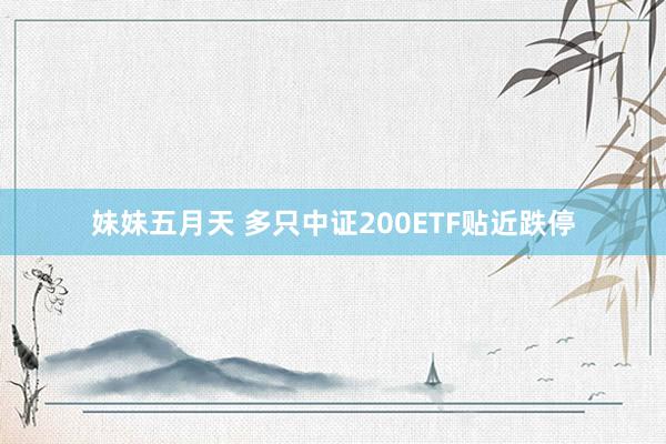 妹妹五月天 多只中证200ETF贴近跌停