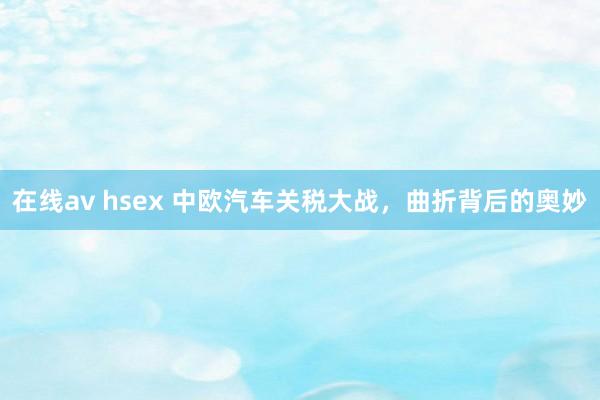 在线av hsex 中欧汽车关税大战，曲折背后的奥妙