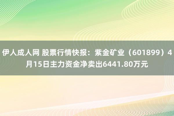 伊人成人网 股票行情快报：紫金矿业（601899）4月15日主力资金净卖出6441.80万元