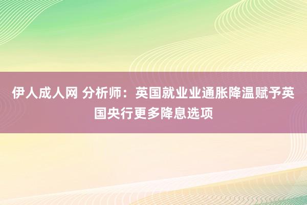 伊人成人网 分析师：英国就业业通胀降温赋予英国央行更多降息选项