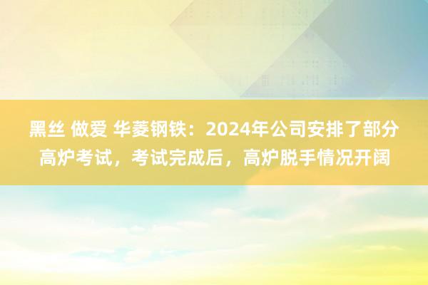 黑丝 做爱 华菱钢铁：2024年公司安排了部分高炉考试，考试完成后，高炉脱手情况开阔