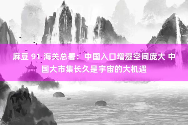 麻豆 91 海关总署：中国入口增漫空间庞大 中国大市集长久是宇宙的大机遇